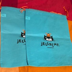 Jellycat Turquoise Drawstring Bags with Cat Design